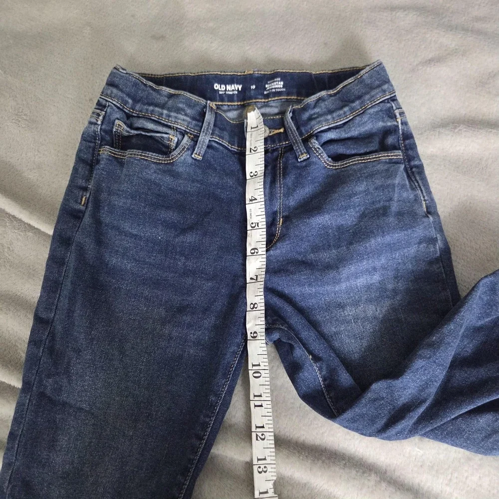 Old Navy Jeans Girls 10 Blue High Rise Rockstar Jegging Skinny Stretch Denim